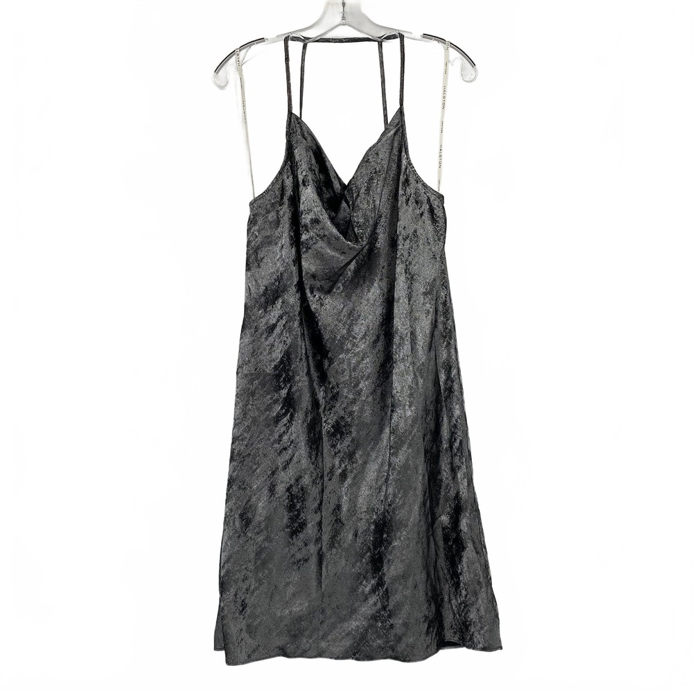 Halston Heritage Silver Mini Dress Cowl Neck | Womens 12